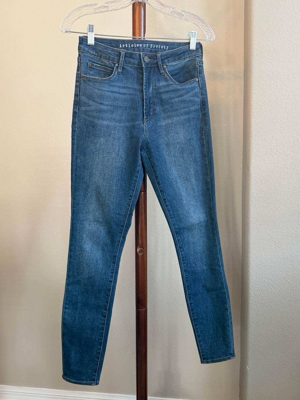 Articles of Society Women's Mid-Rise Skinny Jeans - Blue Wash